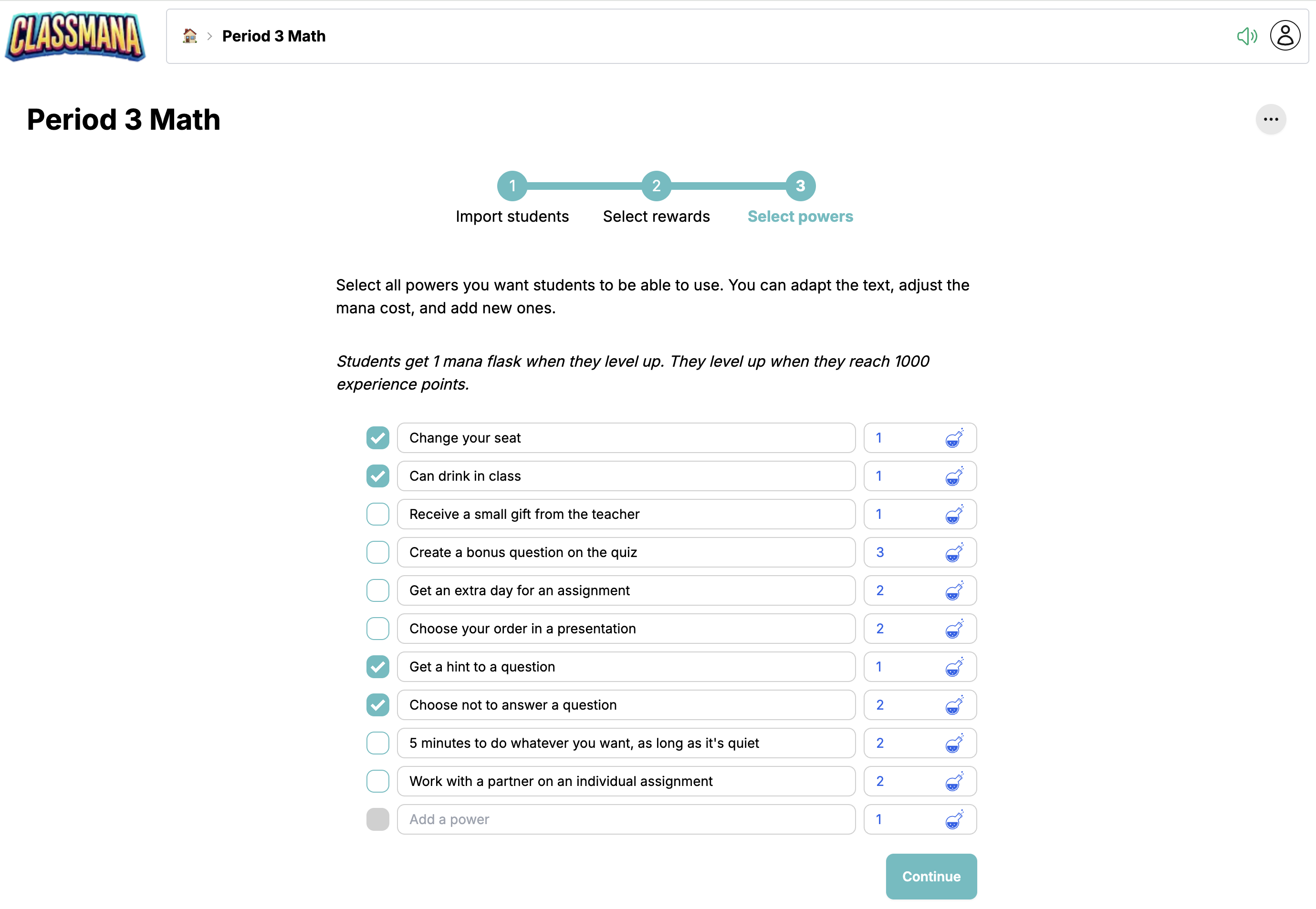 Korak konfiguracije moći